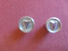 VTG PAIR CHROME DASH KNOBS RADIO CLOCK PONTIAC EMBLEM AUTO TRUCK CLUSTER
