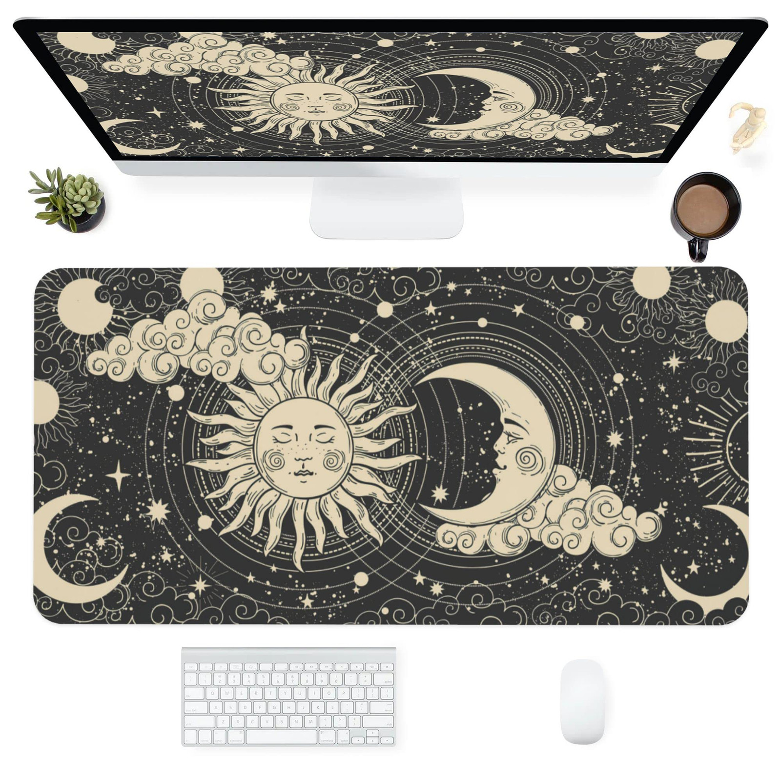 Celestial Sun and Moon Extended Gaming & Office Desk Mat Mouse Pad-image