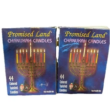 2 Boxes Promised Land Chanukah Menorah Candles Kosher Pure Wax Hanukkah 88 Total