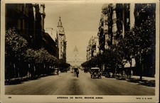 Avenida de Mayo ~ Buenos Aires Argentina ~ RPPC real photo ~ 1920s cars