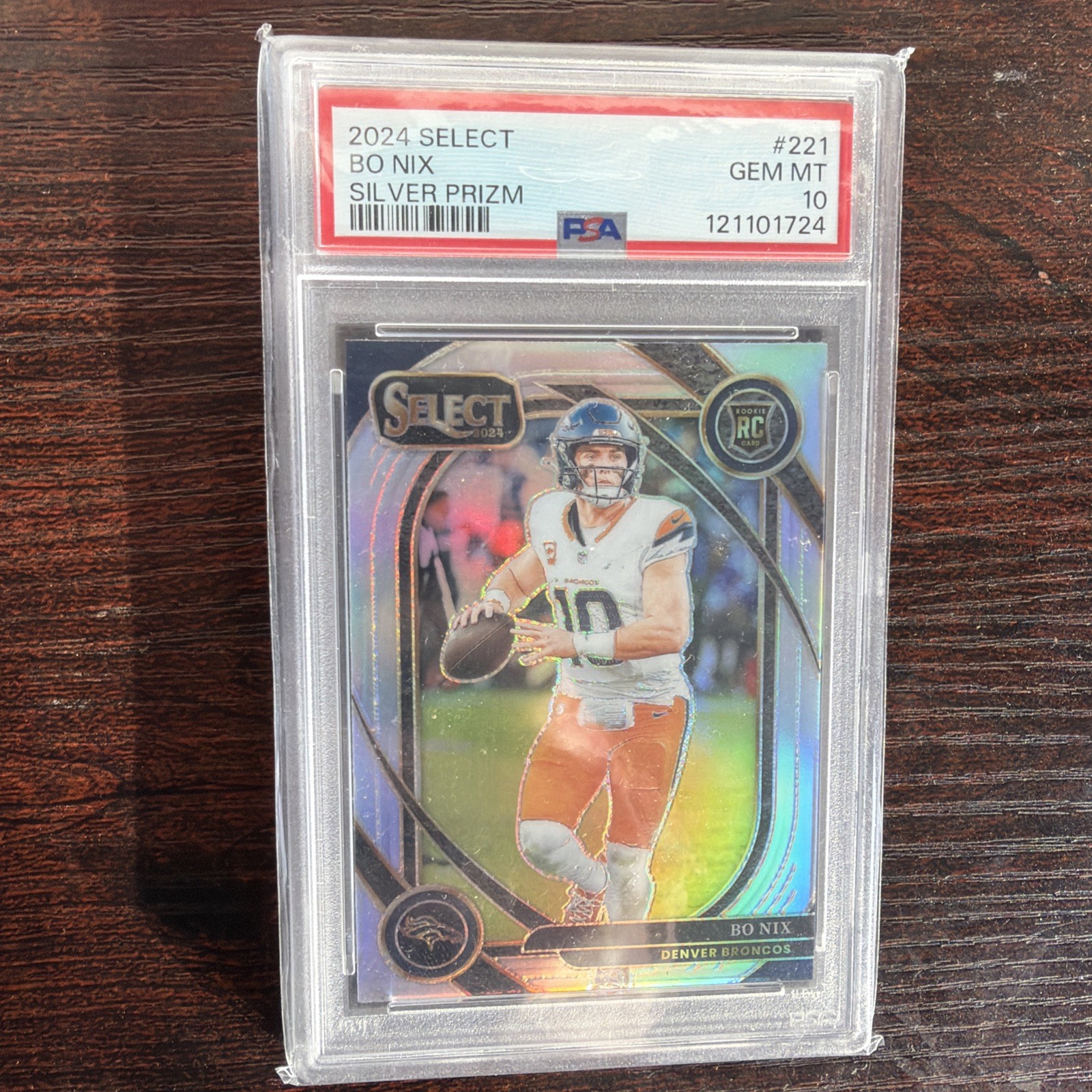 Bo Nix Panini Select #221 Silver Prizm