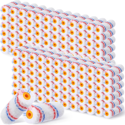 500 Pcs 4 Inch Paint Roller Mini Rollers Covers 1/2'' Nap Microfiber Roll Covers