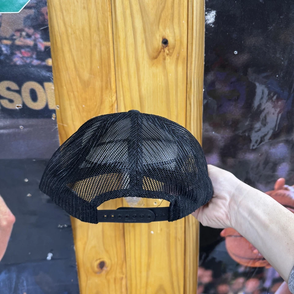 Vintage CAT Fluids Hat Cap Snap Back Black Mesh Trucker Advertising Mens 90s - Image 3 of 4