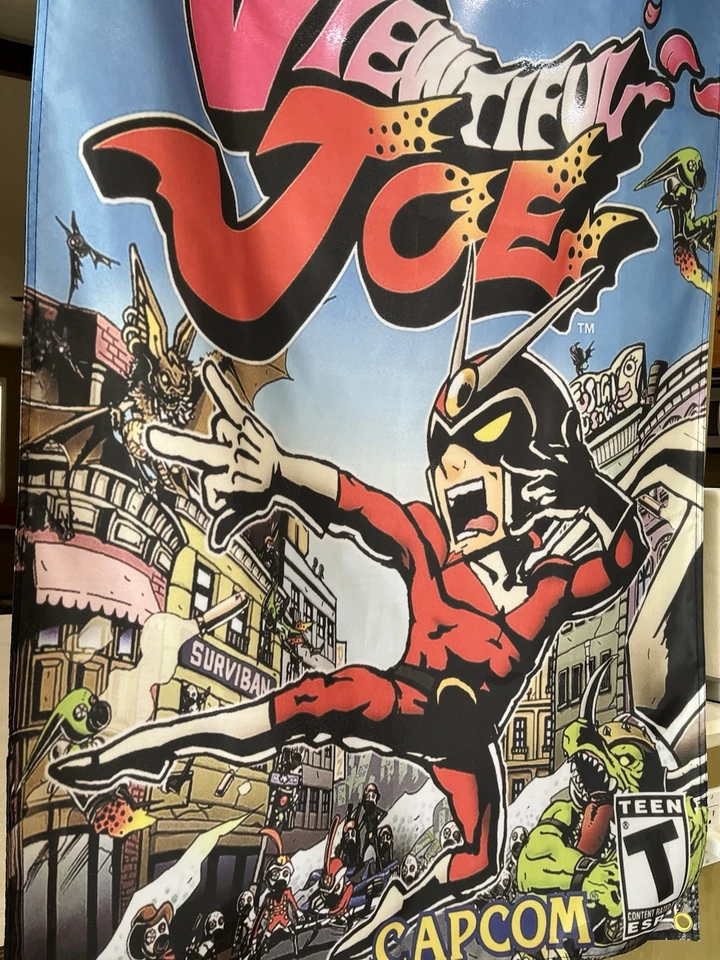 Viewtiful Joe 5ft Flag Nintendo Gamecube 2003 Banner Poster Capcom NGC - Image 2 of 3