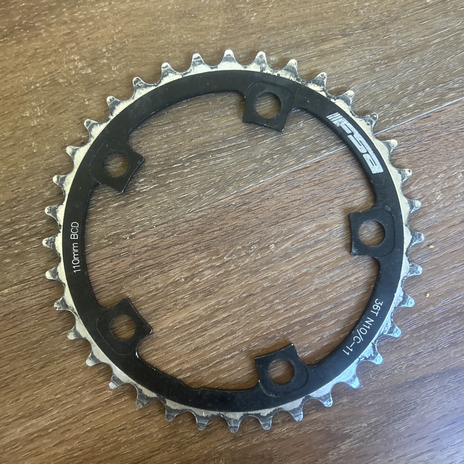 FSA Pro Road Chainring 36t 110 BCD 10/11-Speed Aluminum N11 Silver/Black