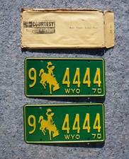 1970 WYOMING License Plate Plates PAIR / SET
