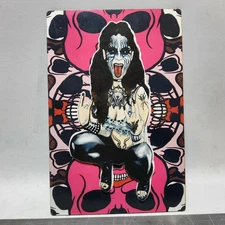 3d tattooed corpse paint pinup girl laser cut art print 6x9 skulls black metal