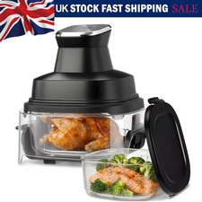 4.5+4.5L Portable Glass Air Fryer 4 Functions 2x Removable Glass Containers&Lids