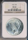 1923 PEACE SILVER DOLLAR **NGC CERTIFIED MS 64** FREE SHIPPING!!
