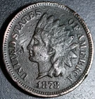 1878 INDIAN HEAD CENT - With LIBERTY - VF VERY FINE Details