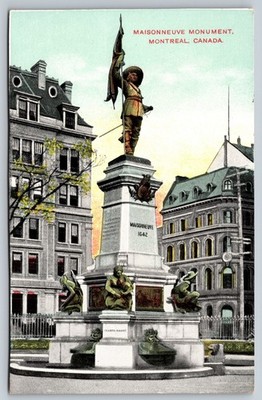 Montreal Quebec Maisonneuve Monument Place d'Armes Mailing Card Postcard QC