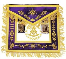 APRON MASONIC HAND EMBROIDERED GRAND LODGE PAST MASTER APRON PURPLE