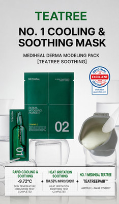 MEDIHEAL Tea Tree Soothing Cooling Modeling Pack & Ampoule Full Set   3 Sets