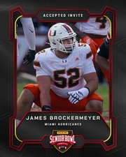2026 SENIOR BOWL MIAMI HURRICANES JAMES BROCKERMEYER ATLANTA FALCONS ROOKIE //