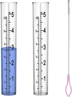 2 Pcs Rain Gauge Replacement Tube for Outdoor, 5 Inch Acrylic Rain Gauge for Yar