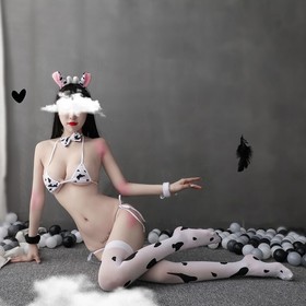 Sexy Women Lingerie Set Anime Cow Cosplay Outfits Costume Bikini Sleepwear