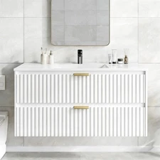 36'' Floating Bathroom Vanity with Sink, Wall Mounted Cabinet Storage