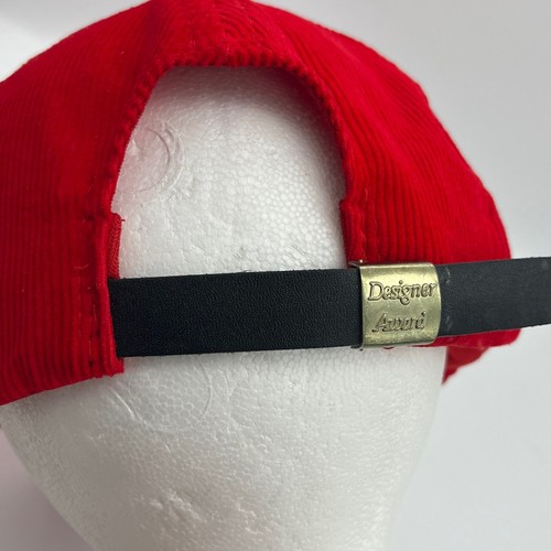 Vintage Super 8 Motel Hat Cap Red Corduroy Braided Trucker Adj Strap Taiwan - Imagen 5 de 7