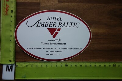 Alter Aufkleber Reise Wintersport Skigebiet Österreich Hotel AMBER BALTIC Vienna