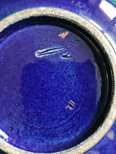 Antique Porcelain French Empire Style Cobalt Blue w/ Gold Hand painted Inkwell - Picture 6 of 13