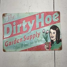 Metal Sign Decor Wall Hanging Funny Graphic Slogan Print Gardening Girl NEW