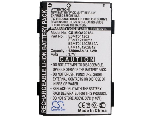 Batterie 1250mAh type E3MT041202 E3MT041202B12A E3MT12110211 Pour Mitac Mio A201 - Photo 5 sur 5