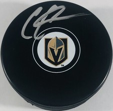 CODY GLASS SIGNED VEGAS GOLDEN KNIGHTS LOGO PUCK AUTOGRAPHED +COA