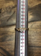 Vintage 14K Yellow Gold 4-Prong Diamond Solitaire Wedding Ring, Size 8.75, 2g