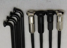 36 Custom length 13g (2.3mm) BLACK Stainless spokes with Brass nipples