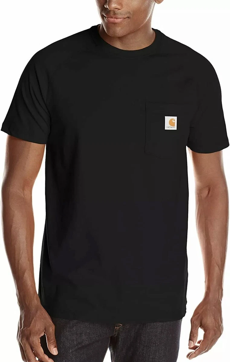 Carhartt Men s Force Cotton Delmont Short Sleeve T Shirt Black 4XL Sweat Wicking