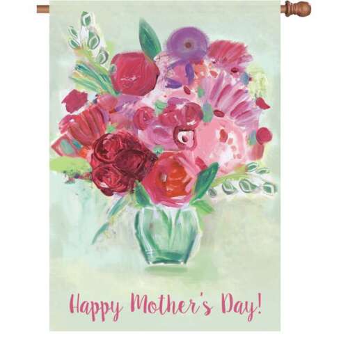"Ramo de flores del día de las madres feliz bandera de la casa 40"" x 28" - Imagen 1 de 1