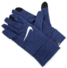 Nike Fleece Gloves Men's L/XL Running Dri-Fit Touch Screen Thunder Blue/Silver