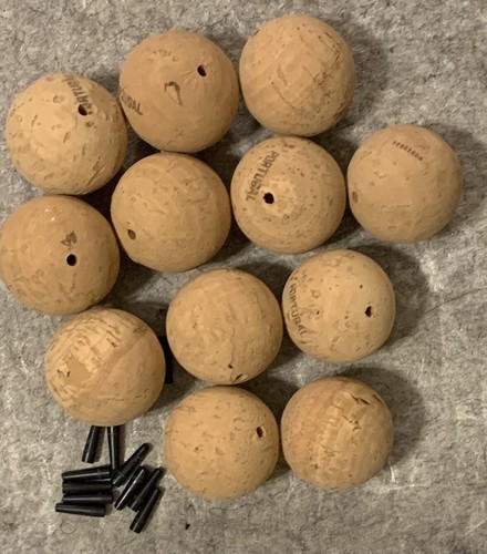 1 Dozen Vtg 2” Fishing Corks w/Slip Pegs NOS Williamson’s Bear Cat 70’s Big - Picture 6 of 6