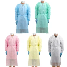 JMU Disposable Isolation Gowns PP Soft Medical Gowns with Knitted Elastic Cuffs