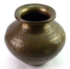 Antique 10 Avatar Of Vishnu Hindu Religion Rare indian Brass Water Pot. G56-81