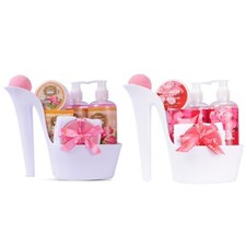 Draizee 10 Pcs Rose, Cherry Scented Set of 2 Spa Gift Basket for Women