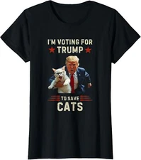 Vote Trump to Save Cats From Being Eaten Funny Ladies' Crewneck T-Shirt