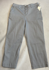 A New Day Light Gray Straight Leg Cropped Pants Size 14 NWT New with tags
