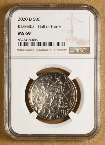 2020 D Basketball Hall of Fame Commemorative Half Dollar NGC MS69