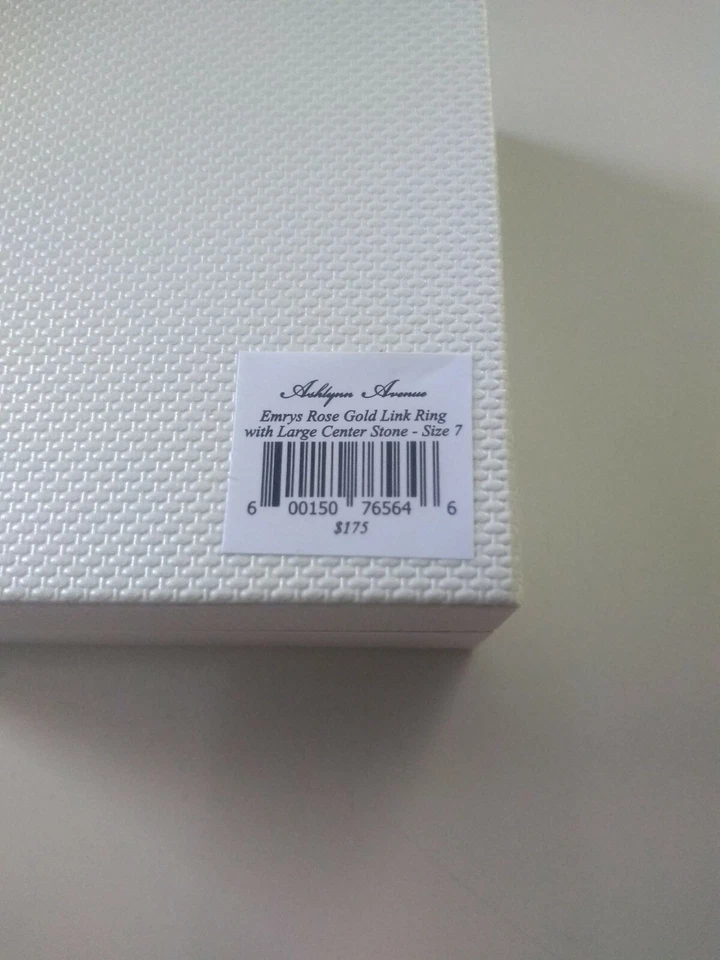 ASHLYNN AVENUE Emrys Chapado en Oro Rosa 18K Anillo Eslabón Piedra Central Talla 7 Foto 3 de 4
