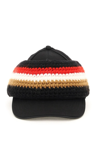 NEW Burberry baseball cap with knit 