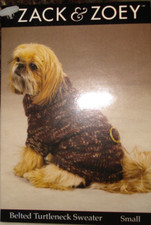 NEW CONDITION ZACK & ZOEY BELTED TURTLENECK SWEATER  FOR DOGS SMALL SIZE