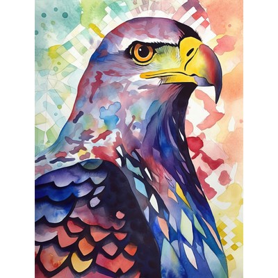 Weißkopfseeadler Vogel moderne Volkskunst bunt Wandkunstdruck Bild 18 x 24 Zoll