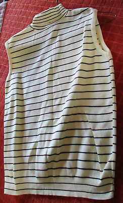 Vintage Sleeveless Mock Neck Knit Top Size S/M Back Zip - Lt Vintage Sleeveless Mock Neck Knit Top Size S/M Back Zip - Lt