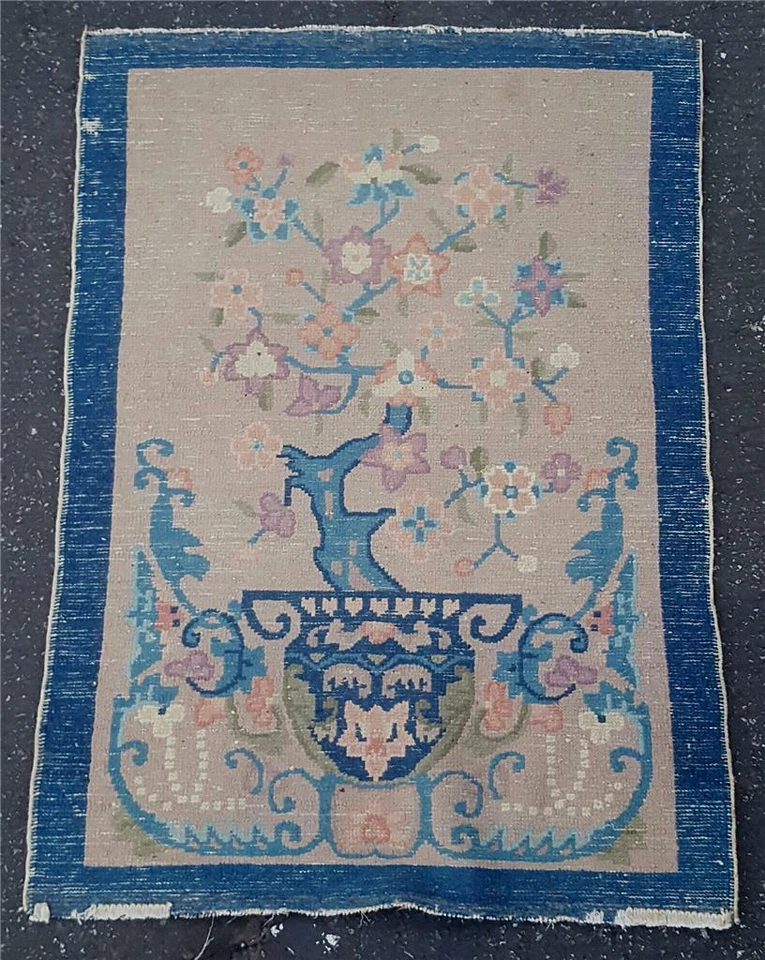 Antique Hand Woven Small Size Area Rug - SILK & POSSIBLY WOOL - GDC - LOVELY - Image 2 of 4