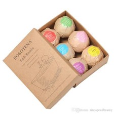 Bath Bomb Gift Set - 6 Natural Handmade Organic Essential Oil w/ Shea Butter