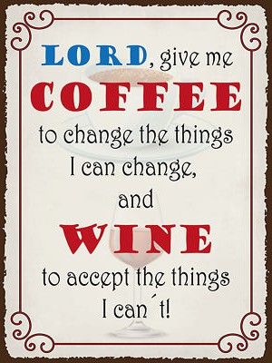 Holzschild 30x40 lord give me coffee and wine Wand Deko Cafe Sammler Geschenk