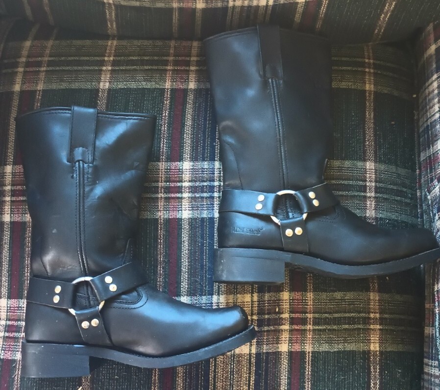 RideTecs Mens Black 13in Harness Boot Full Grain Leather  display picture 1