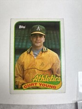 Curt Young Baseball Card -- 1989 Topps #641 -- Oakland Athletics A's RARE