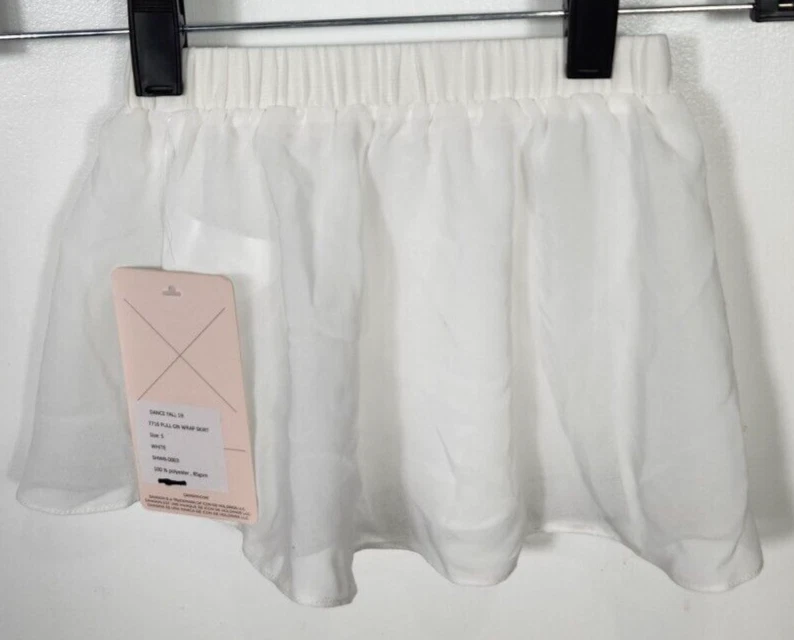 Falda envolvente blanca Danskin para niñas talla pequeña (4-6) nueva con etiquetas Foto 2 de 4